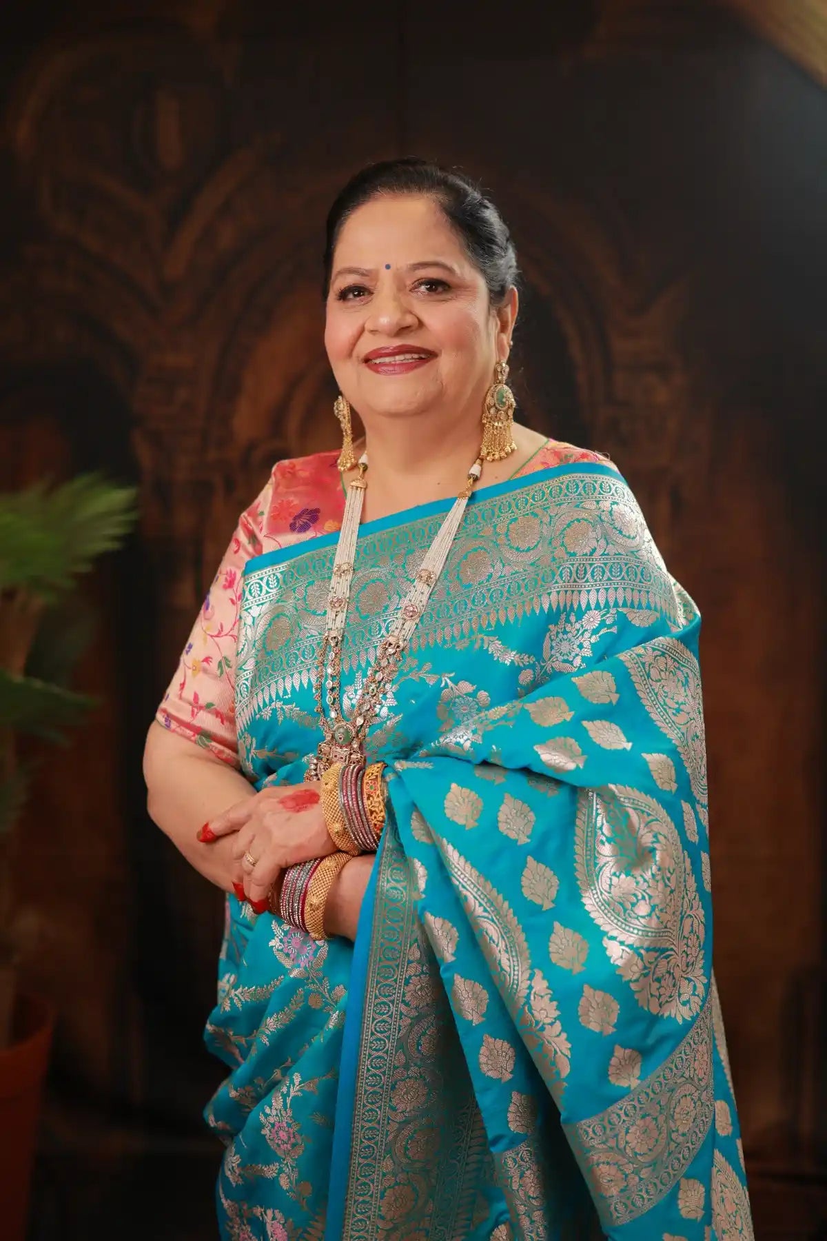 Minakṣi — Katan Silk Saree with Meenakari