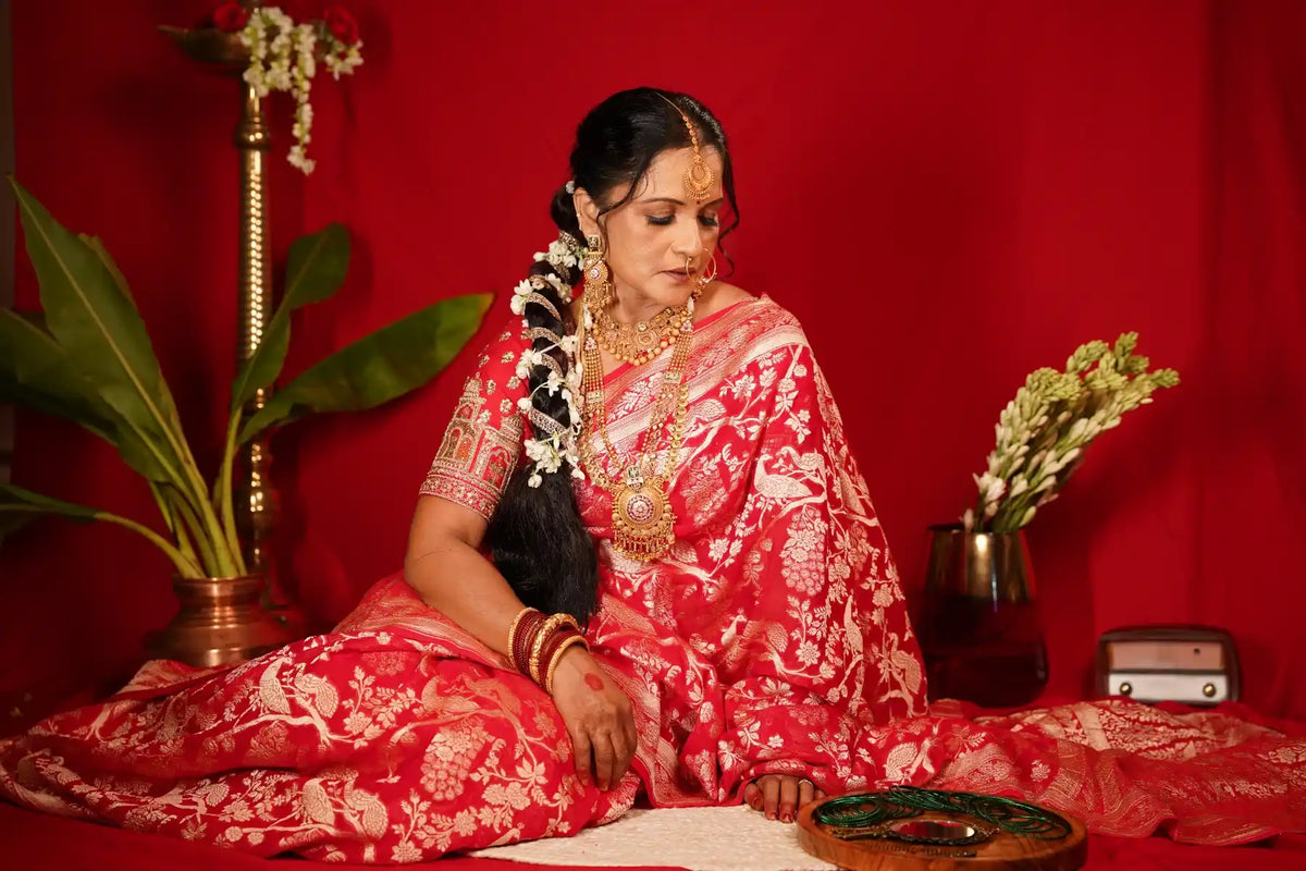 Shikhandini — Pure Georgette Khaddi Banarasi Saree