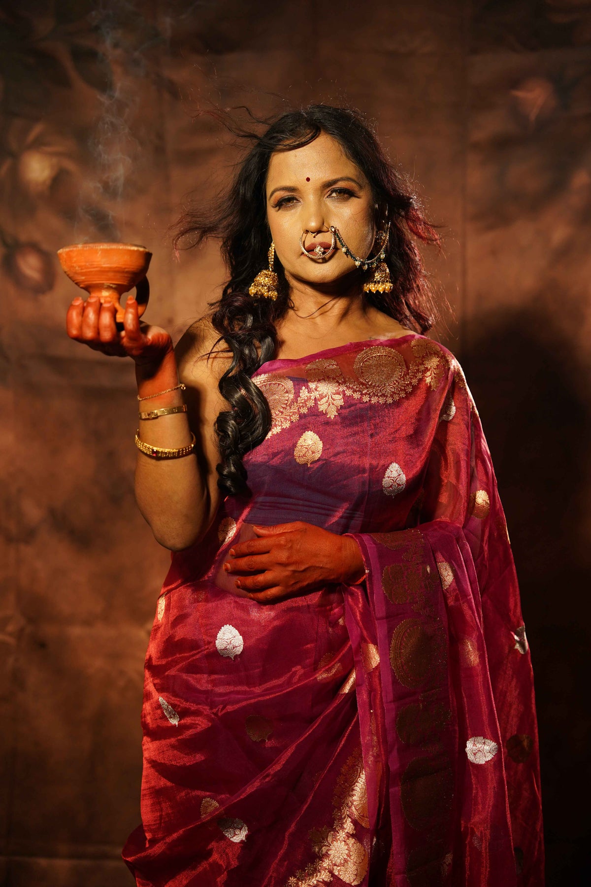 Rakthavarna — Red Chanderi Silk Saree