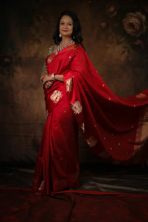 Nandini — Pichwai Satin Border Raw Mango Silk Saree