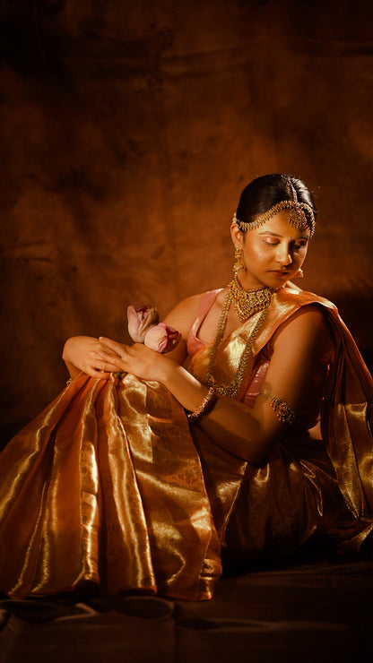 Kanapushpam — Densely Woven Zari Mulberry Silk Saree