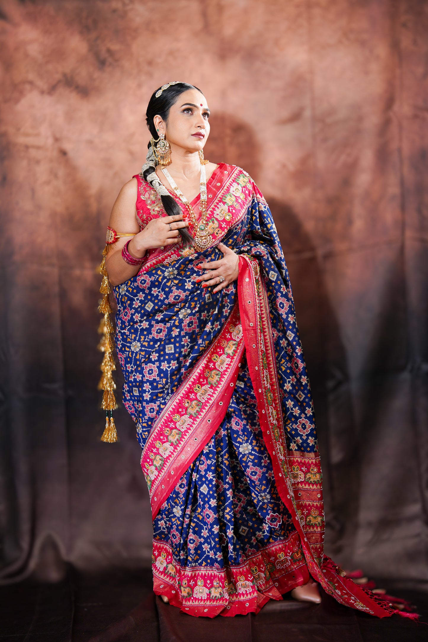 Gajarāni — Patola Silk Saree with Embellished Work