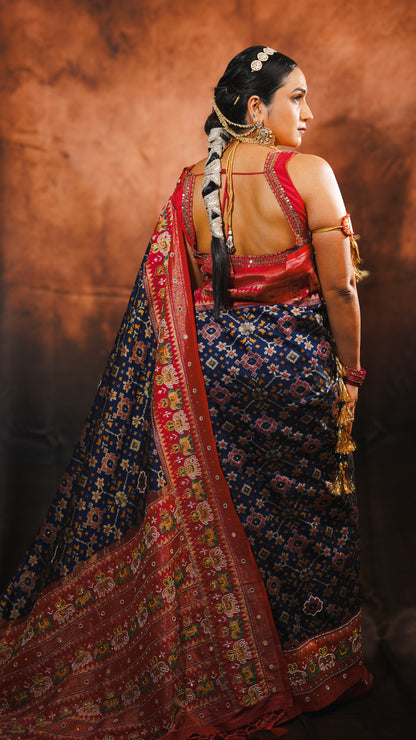Gajarāni — Patola Silk Saree with Embellished Work