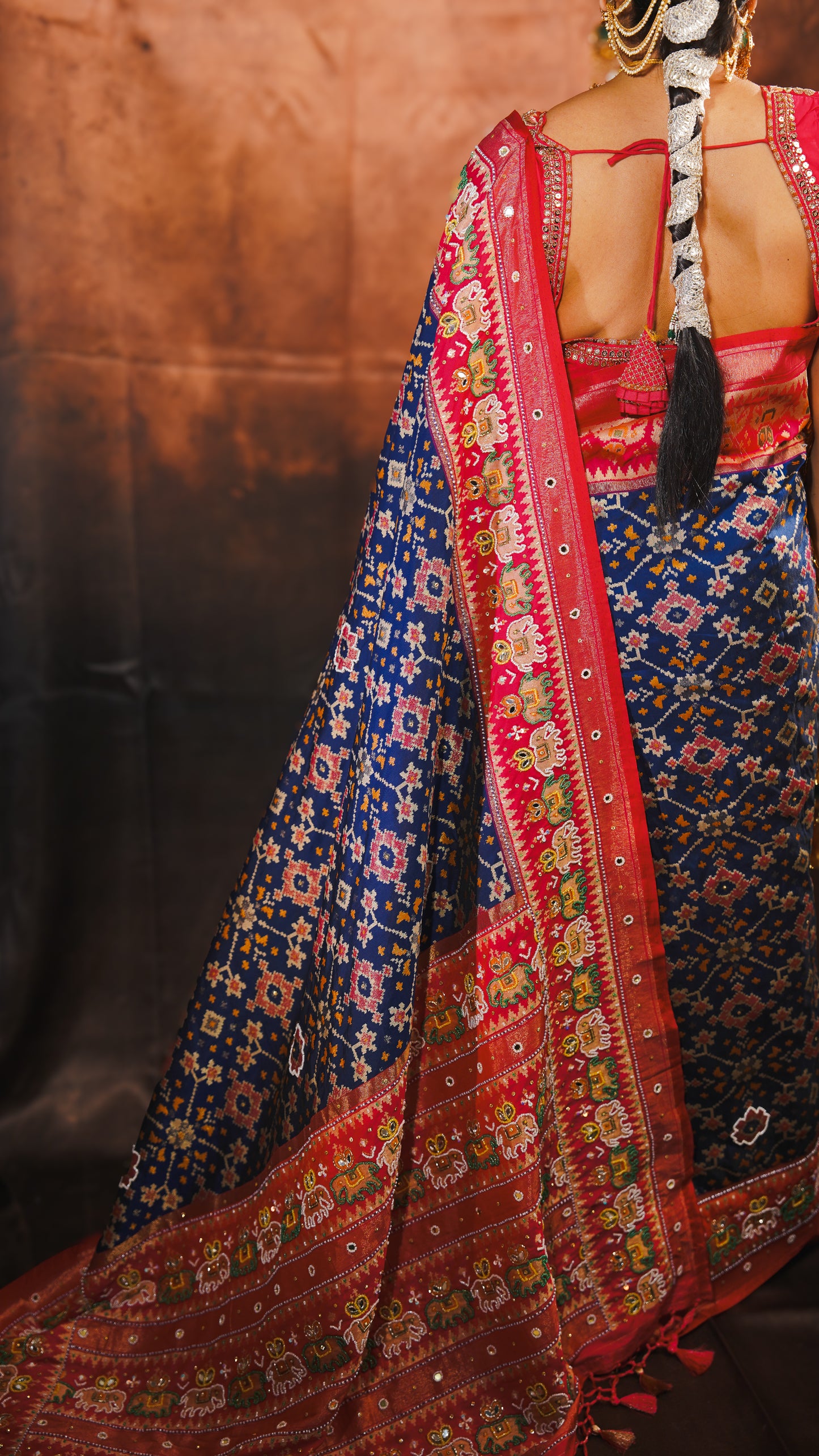 Gajarāni — Patola Silk Saree with Embellished Work