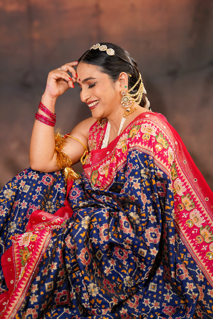 Gajarāni — Patola Silk Saree with Embellished Work