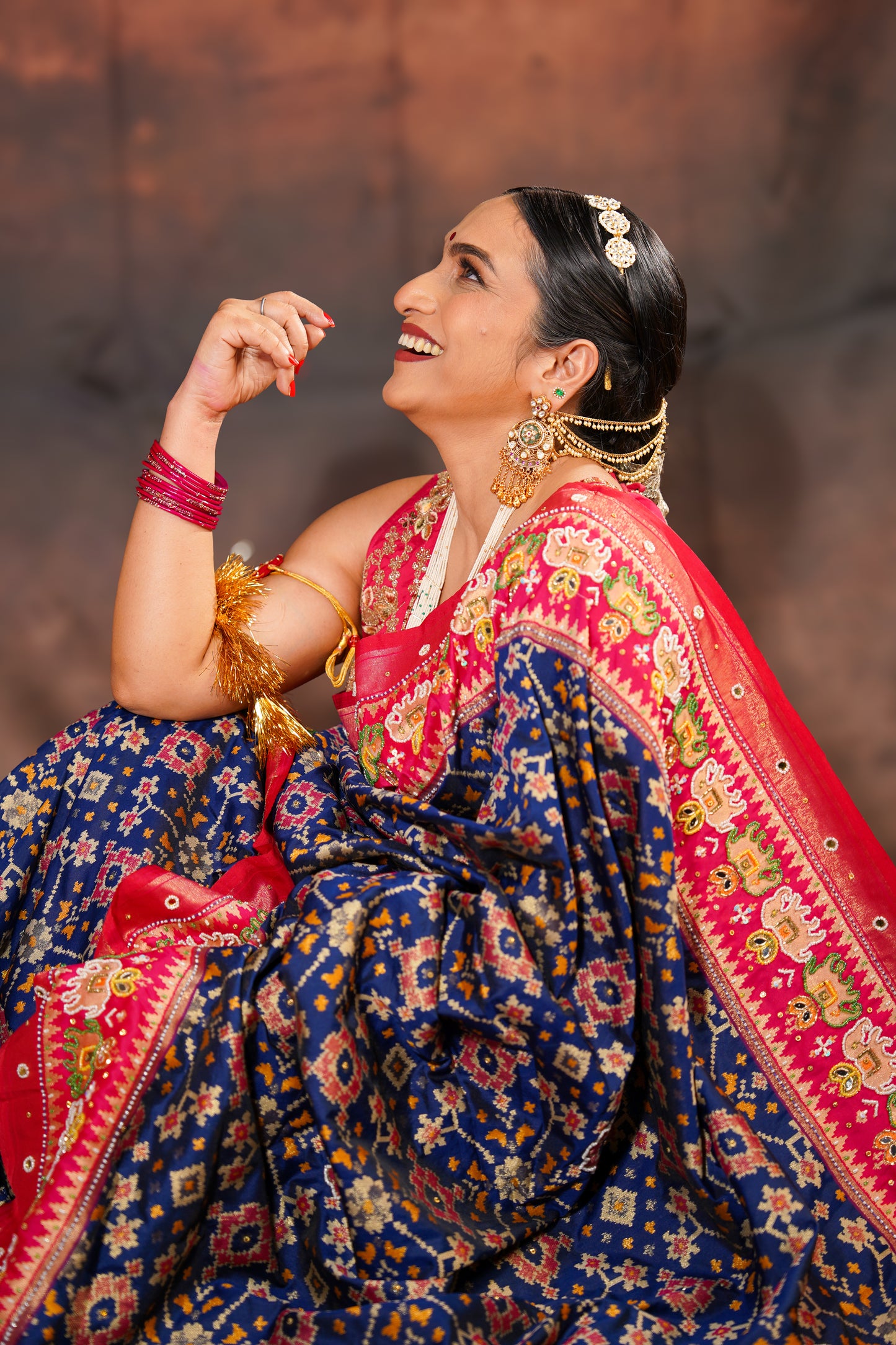 Gajarāni — Patola Silk Saree with Embellished Work