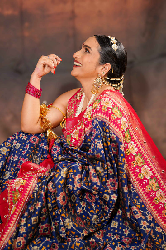 Gajarāni — Patola Silk Saree with Embellished Work