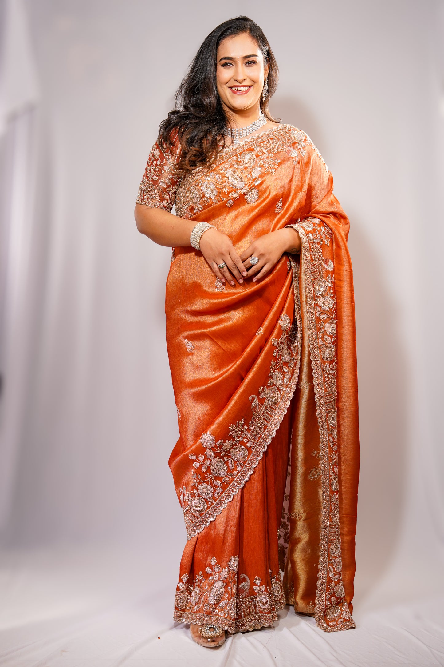 Copper Charm — Party & Reception Wear Saree