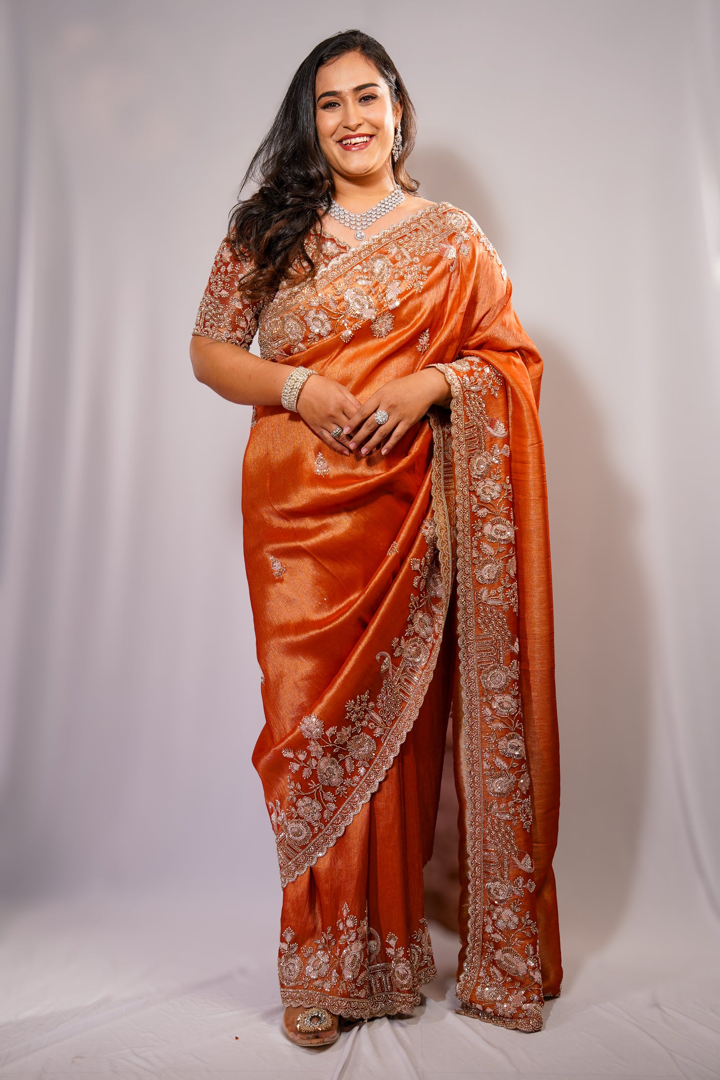 Copper Charm — Party & Reception Wear Saree
