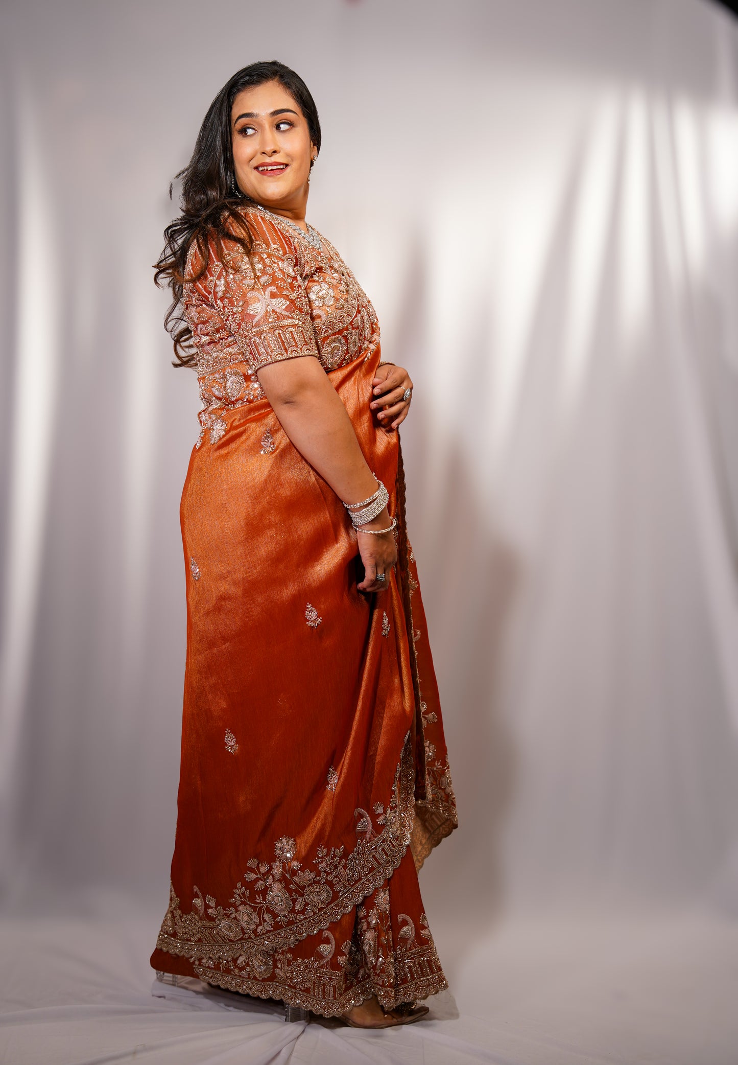 Copper Charm — Party & Reception Wear Saree