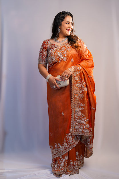 Copper Charm — Party & Reception Wear Saree