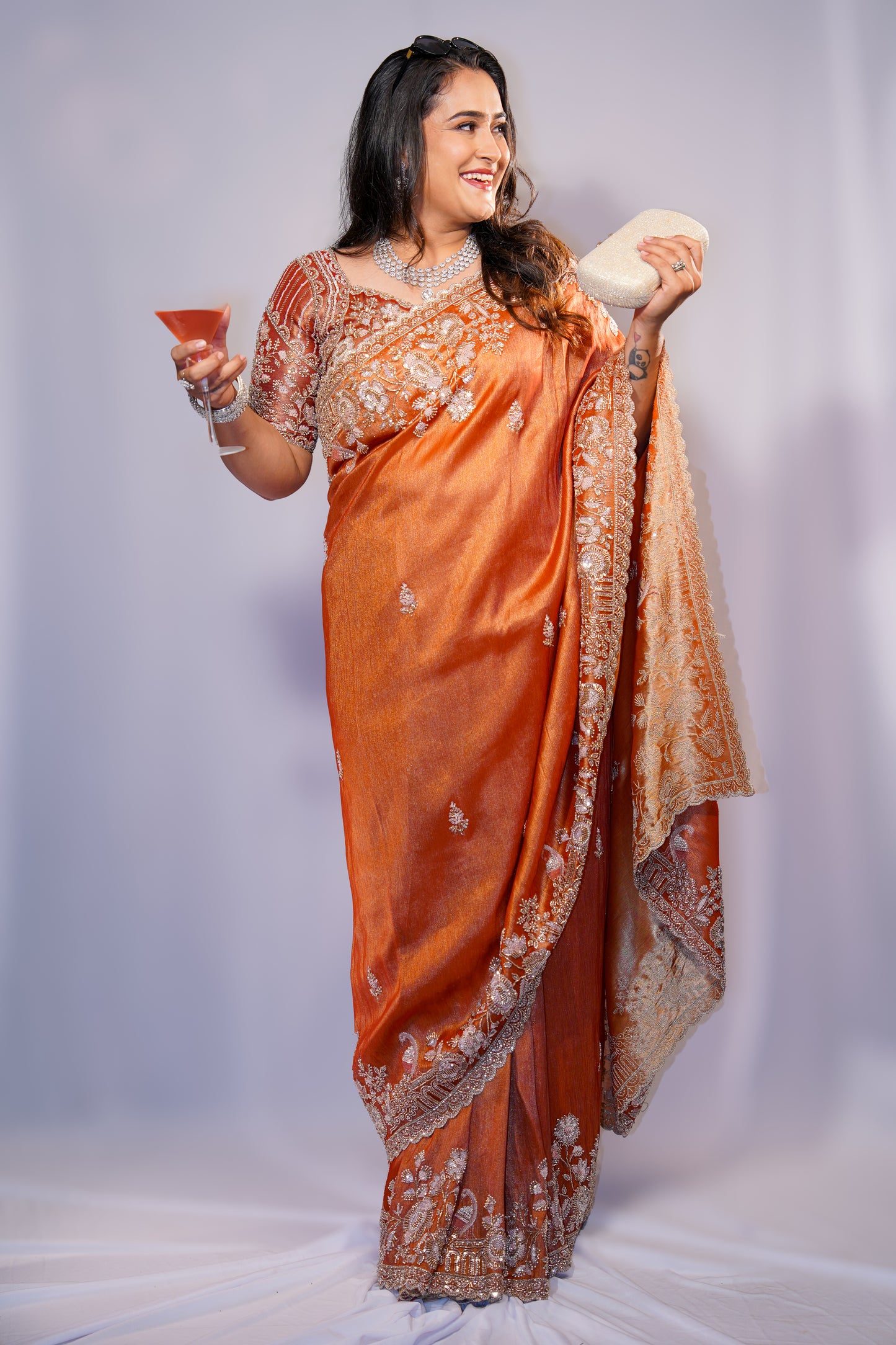 Copper Charm — Party & Reception Wear Saree