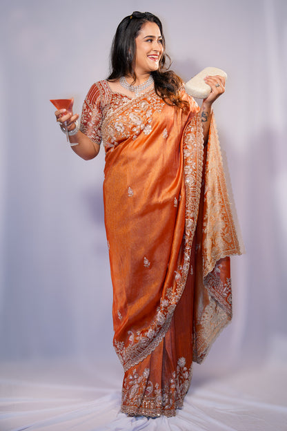 Copper Charm — Party & Reception Wear Saree