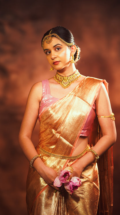 Kanapushpam — Densely Woven Zari Mulberry Silk Saree