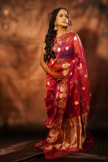 Rakthavarna — Red Chanderi Silk Saree