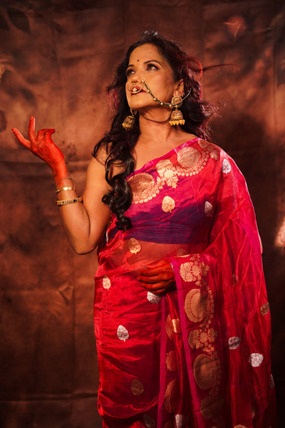Rakthavarna — Red Chanderi Silk Saree