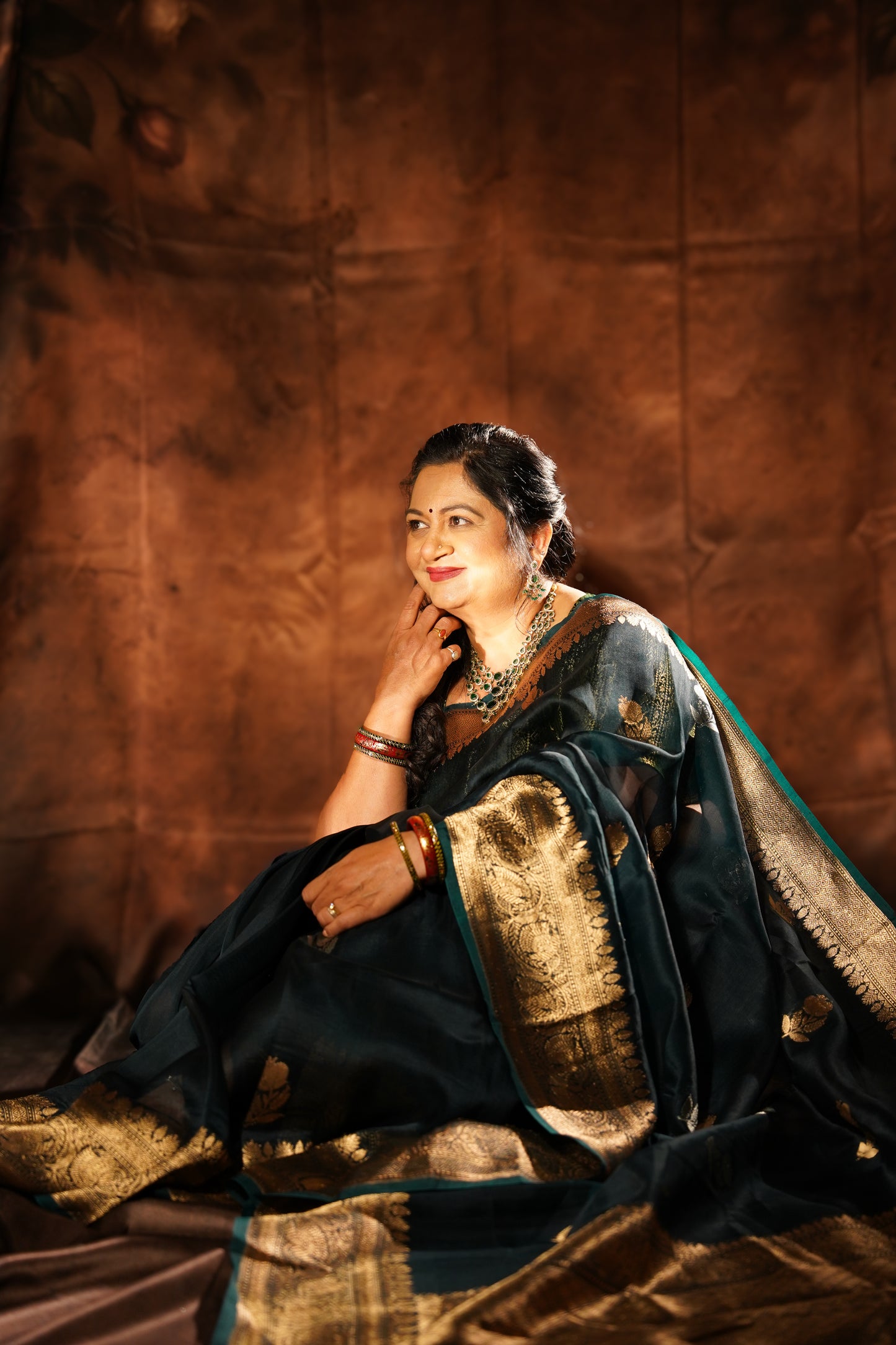 Mayūrpankh — Pure Kora Silk Banarasi Saree