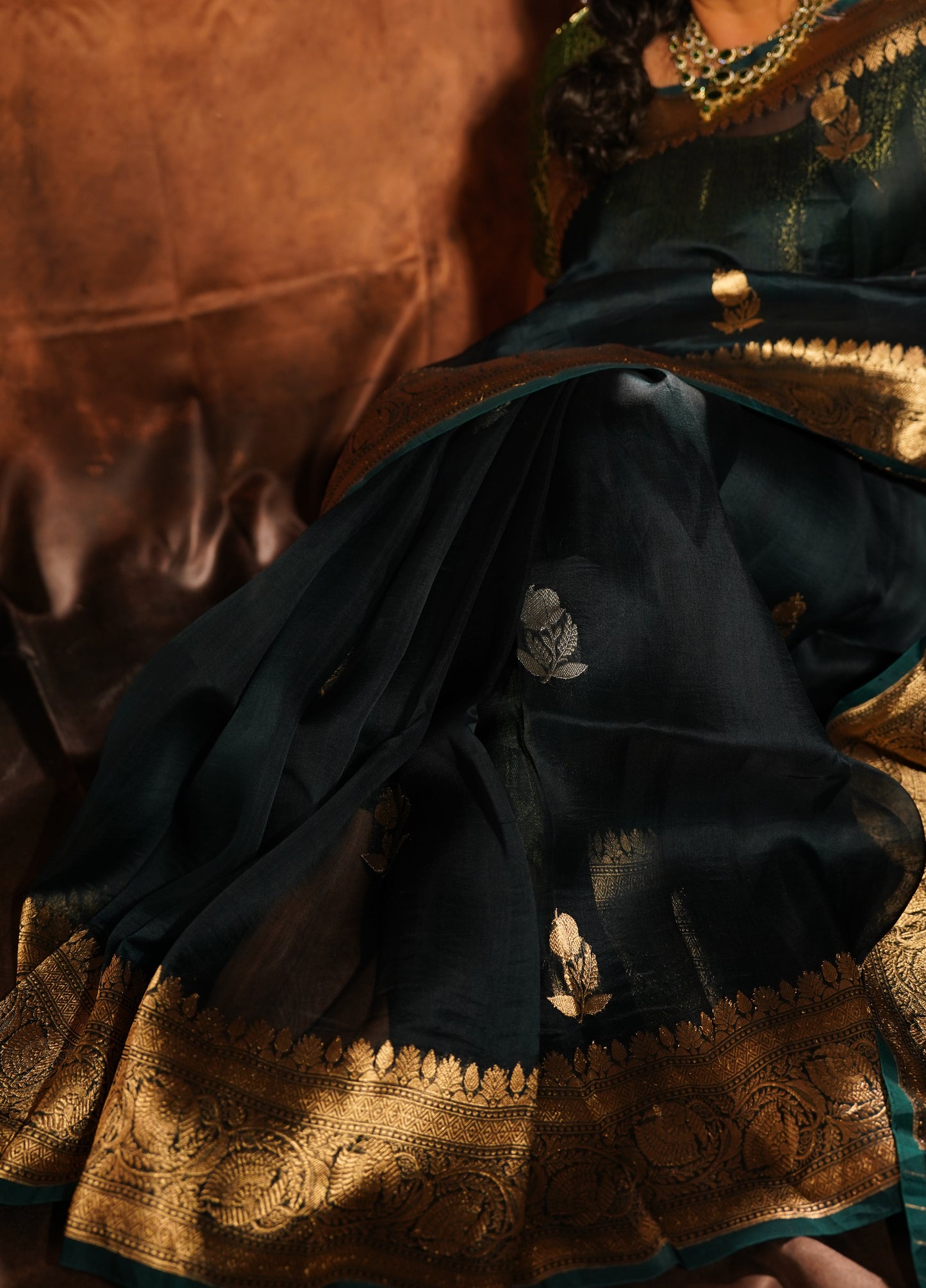 Mayūrpankh — Pure Kora Silk Banarasi Saree
