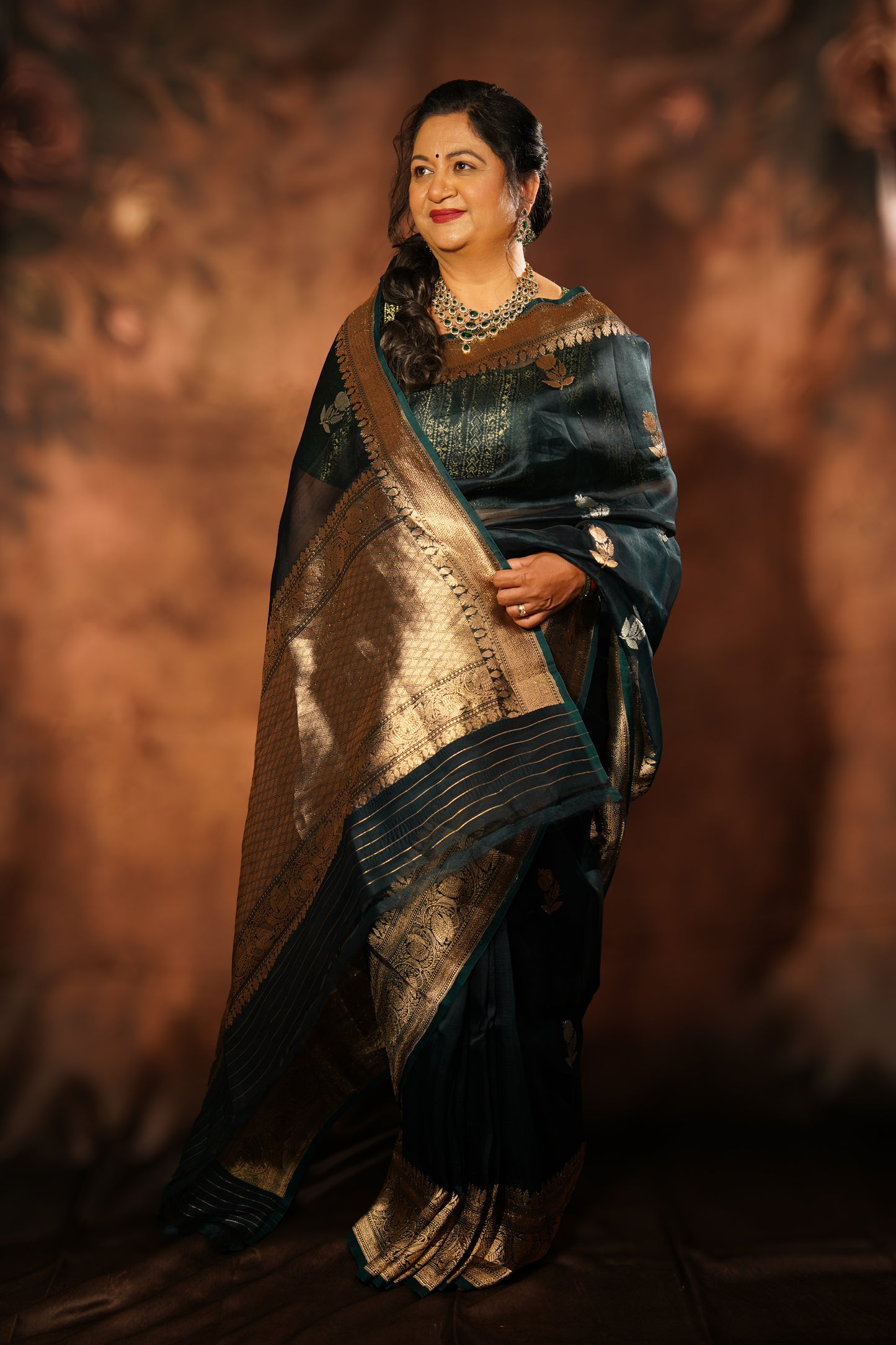 Mayūrpankh — Pure Kora Silk Banarasi Saree