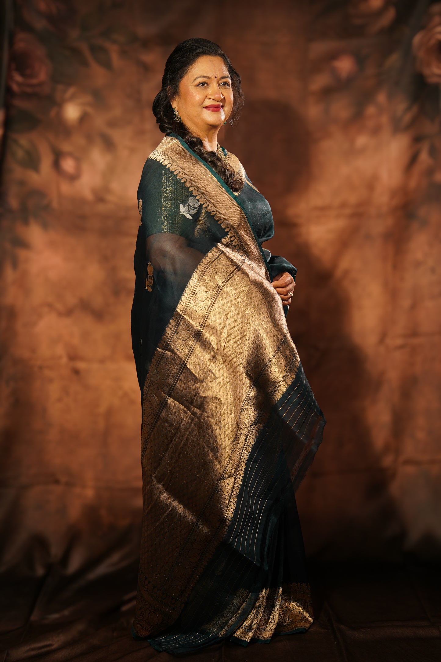 Mayūrpankh — Pure Kora Silk Banarasi Saree