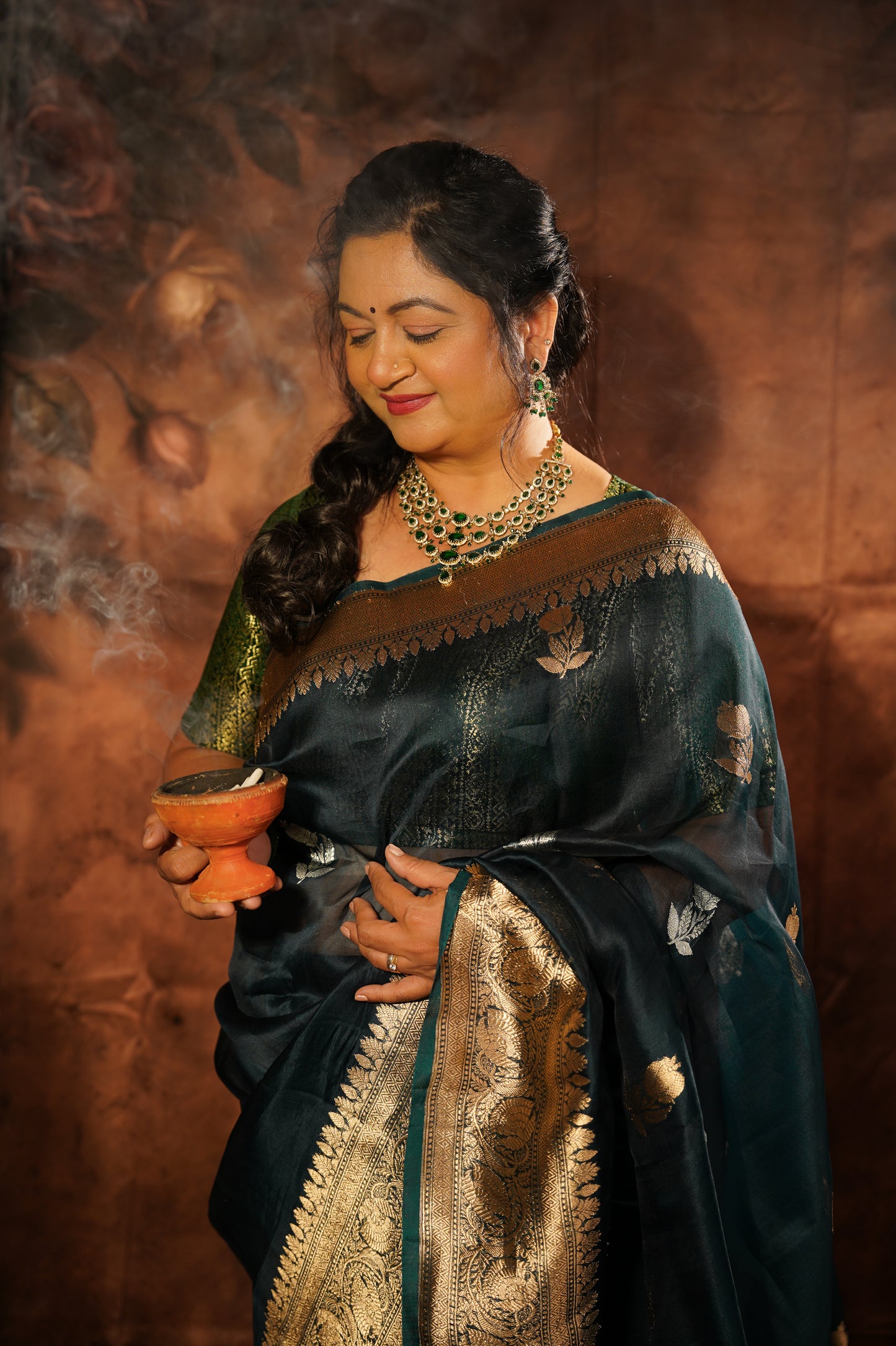 Mayūrpankh — Pure Kora Silk Banarasi Saree
