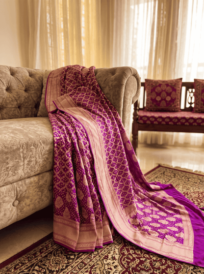 Manjari — Georgette Khaddi Saree with Bandhani Zari