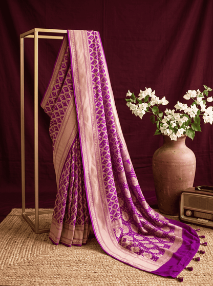 Manjari — Georgette Khaddi Saree with Bandhani Zari