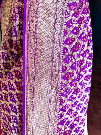 Manjari — Georgette Khaddi Saree with Bandhani Zari
