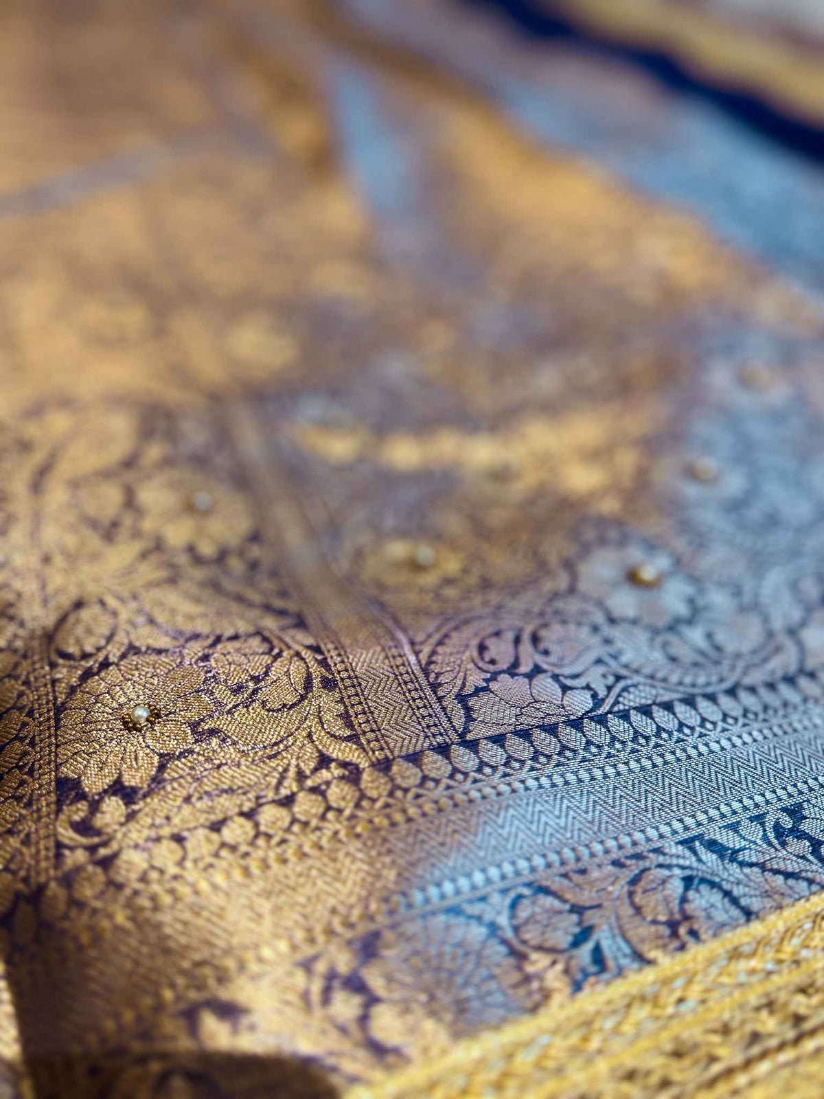 Gajmayuri — Pure Tissue Silk Saree with Hand Embroidered Elephant Motifs